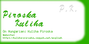 piroska kuliha business card